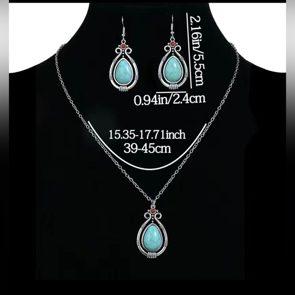 Stunning Turquoise Jewelry Set - Perfect Gift for the Boho in Your Life! - Picture 3 of 4